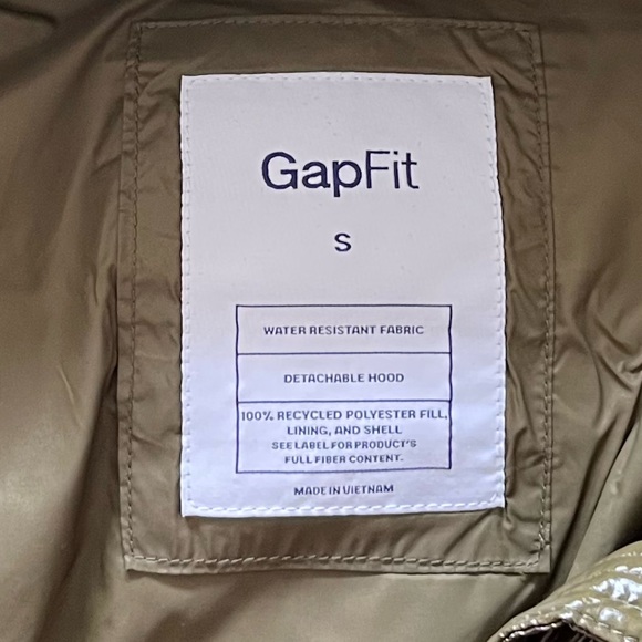 GAP WOMEN'S OLIVE GREEN UPCYCLED CROPPED MIDWEIGHT PUFFER JACKET ORG. $148 - Picture 5 of 10